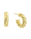 ARGENTO VIVO ARGENTO VIVO 14K PLATED TWISTED HOOPS