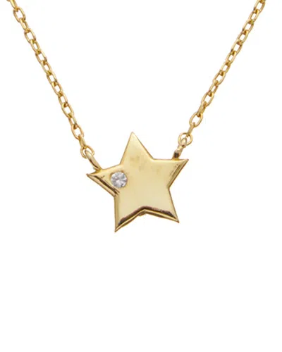 Argento Vivo 18k Cz Star Necklace In Gold