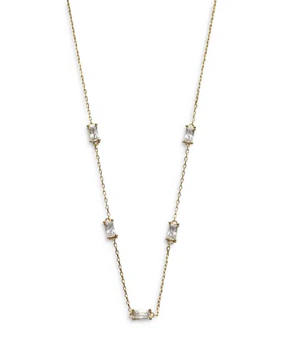 Argento Vivo 18k Gold Plated Cubic Zirconia Baguette Chain Necklace, 16
