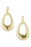 Argento Vivo 18k Gold Plated Hammered Oval Drop Earrings In Gold