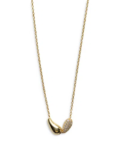 Argento Vivo 18k Gold Plated Sterling Silver Cubic Zirconia Teardrop Duo Necklace, 18