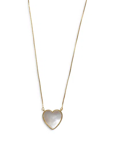 Argento Vivo 18k Gold Plated Sterling Silver Mother Of Pearl Heart Necklace, 16