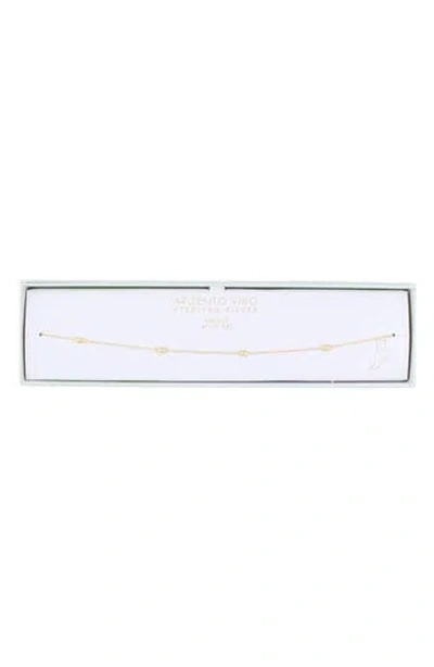 Argento Vivo 18k Gold Plated Sterling Silver Station Chain Anklet