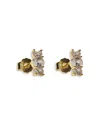 Argento Vivo 18k Gold Plated Triple Cubic Zirconia Stud Earrings In Gold
