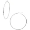 Argento Vivo 50mm Diamond Cut Hoop Earrings In Metallic