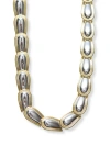 Argento Vivo All Around Convex Link Necklace In Two Tone