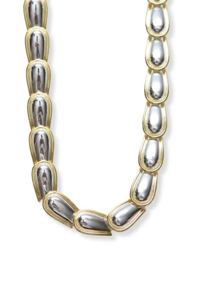 Argento Vivo All Around Convex Link Necklace In Two Tone