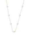 ARGENTO VIVO ARGNETO VIVO IMITATION PEARL STATION NECKLACE IN 18K GOLD PLATED STERLING SILVER, 16