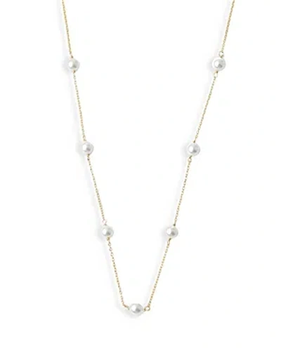 Argento Vivo Argneto Vivo Imitation Pearl Station Necklace In 18k Gold Plated Sterling Silver, 16