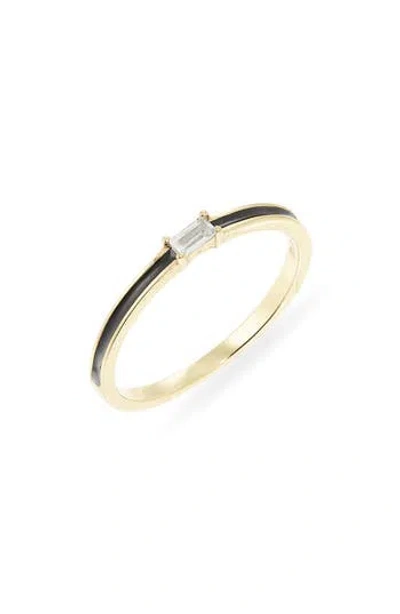 Argento Vivo Baguette Cubic Zirconia Enamel Ring In Gold