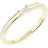 Argento Vivo Baguette Cubic Zirconia Enamel Ring In Gold