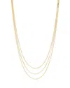 Argento Vivo Ball & Herringbone Chain Layered Necklace In 14k Gold Plated Sterling Silver, 16-18 In Gold