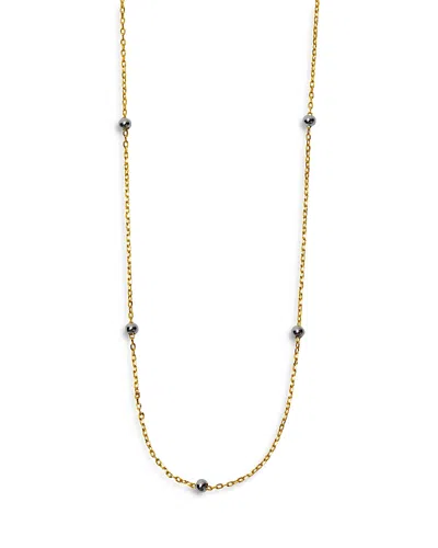 Argento Vivo Ball Station Necklace In Two Tone Sterling Silver, 24 In Gold
