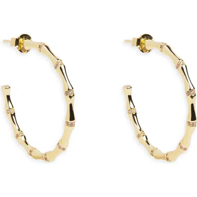 Argento Vivo Bamboo Hoop Earrings In Gold