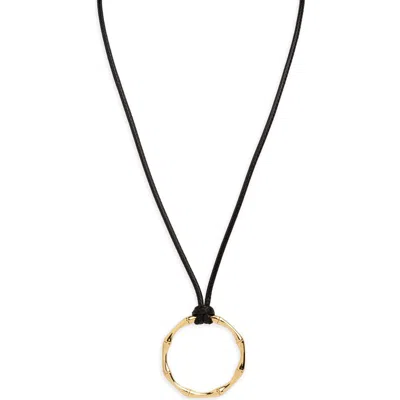 Argento Vivo Bamboo Pendant Necklace In Black