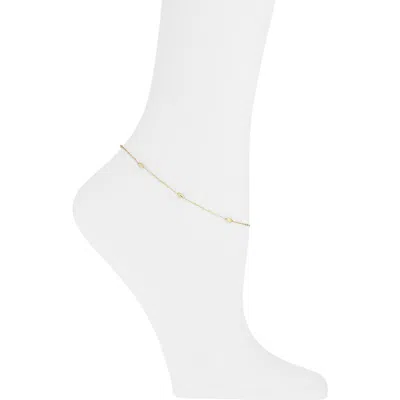Argento Vivo Bead Station Chain Anklet In Gold