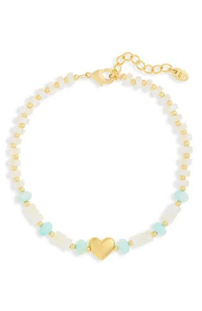 Argento Vivo Beaded Heart Bracelet In Gold