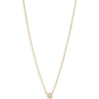 Argento Vivo Bezel Cubic Zirconia Pendant Necklace In Gold