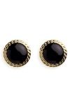 Argento Vivo Bezel Stud Earrings In Black