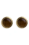 Argento Vivo Bezel Stud Earrings In Brown