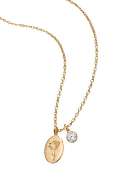 Argento Vivo Birthstone Charm Necklace In Gold