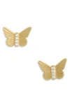 Argento Vivo Butterfly Cubic Zirconia Sunburst Stud Earrings