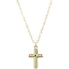 Argento Vivo Carved Cross Necklace In Gold