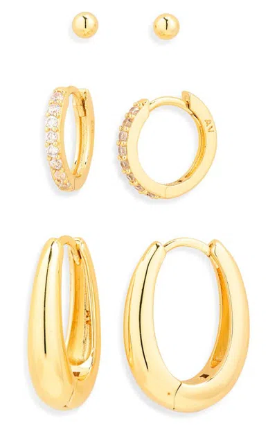 Argento Vivo Cheryl Set Of 3 Earrings In Gold