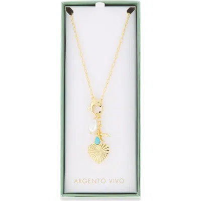 Argento Vivo Chunky Charm Necklace In Gold