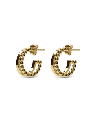 Argento Vivo Classic & Ball Bead Double Row Hoop Earrings In 18k Gold Plated Sterling Silver