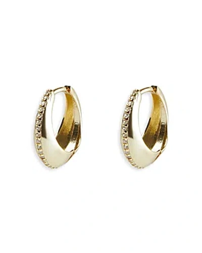 Argento Vivo Convex Pave Huggie Hoop Earrings In Gold