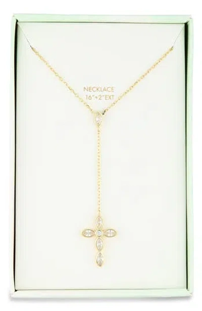 Argento Vivo Cross Lariat Necklace In Gold