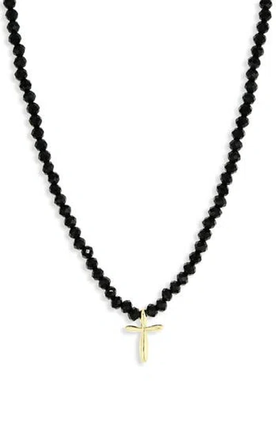 Argento Vivo Cross Necklace In Black