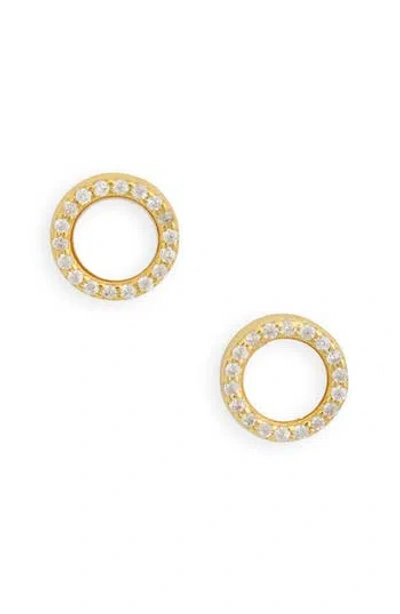 Argento Vivo Crystal Pavé Circle Stud Earrings In Gold