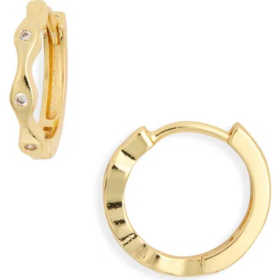 Argento Vivo Cubic Zirconia Accent Huggie Hoop Earrings In Gold