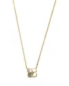 Argento Vivo Cubic Zirconia & Mother Of Pearl Flower Pendant Necklace In 18k Gold Plated Sterling Silver, 16-18 In Gold