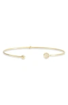 Argento Vivo Cubic Zirconia Ball & Circle Open Bangle Bracelet In Gold