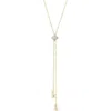 Argento Vivo Cubic Zirconia Ball Chain Bolo Necklace In Gold