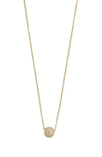 Argento Vivo Cubic Zirconia Ball Pendant Necklace In Gold
