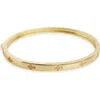 Argento Vivo Cubic Zirconia Bar Hinge Bangle In Gold