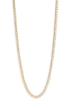 Argento Vivo Cubic Zirconia Bezel Tennis Necklace In Gold