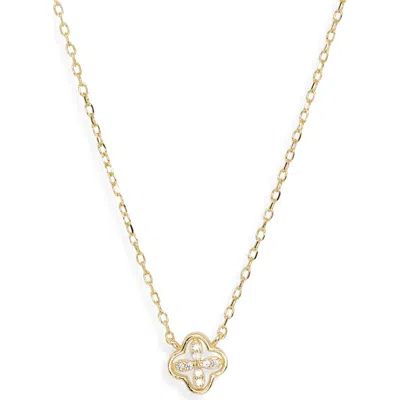 Argento Vivo Cubic Zirconia Clover Pendant Necklace In Gold