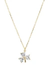 Argento Vivo Cubic Zirconia Clover Pendant Necklace