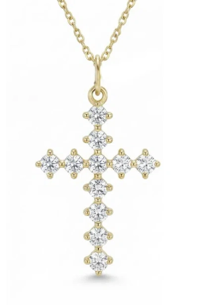 Argento Vivo Cubic Zirconia Cross Pendant Necklace In Gold