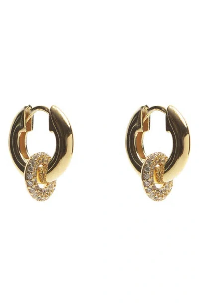 Argento Vivo Cubic Zirconia Donut Hoop Earrings In Gold/silver