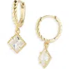 Argento Vivo Cubic Zirconia Drop Twisted Huggie Hoop Earrings In Gold
