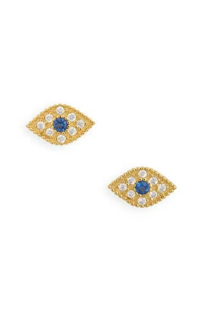 Argento Vivo Cubic Zirconia Evil Eye Stud Earrings In Gold