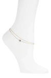 Argento Vivo Cubic Zirconia Flower Chain Anklet In Gold