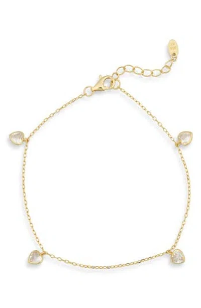 Argento Vivo Cubic Zirconia Heart Charm Bracelet