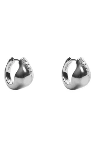 Argento Vivo Cubic Zirconia Hoop Earrings In Metallic